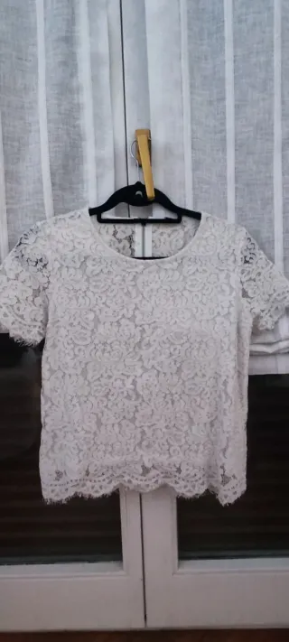 Camiseta Pimkie encaje blanca