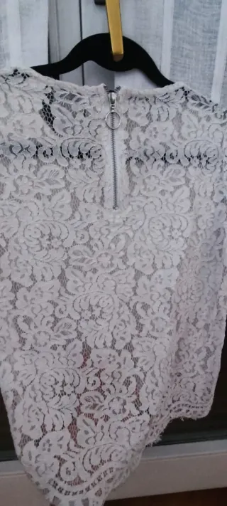 Camiseta Pimkie encaje blanca