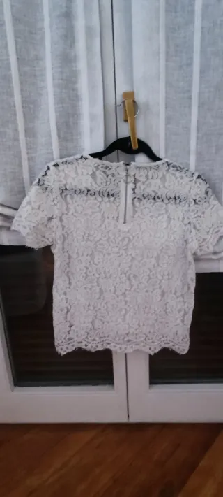 Camiseta Pimkie encaje blanca