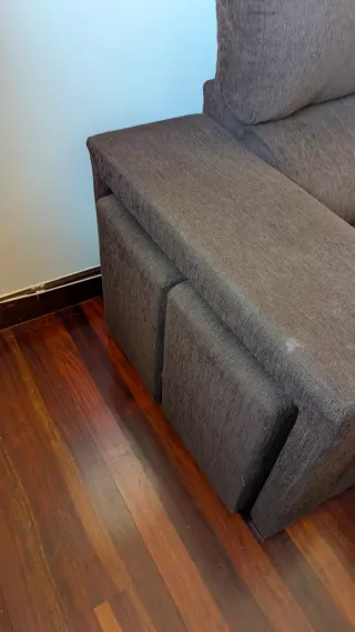 Sofá chaise longue marrón extensible