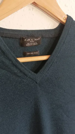 Jersey Zara cuello pico azul marino Talla L