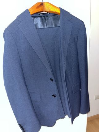 Traje Zara Azul Chaqueta y Pantalón