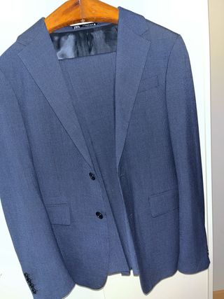 Traje Zara Azul Chaqueta y Pantalón