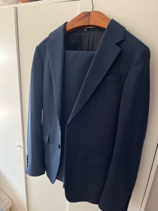 Traje Zara Azul Chaqueta y Pantalón