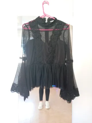 Chaleco Gótico Transparente Negro