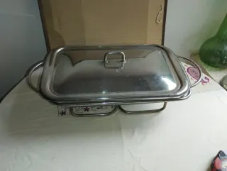 Bandeja calienta platos metálica