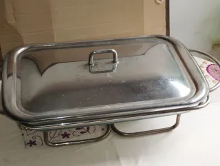 Bandeja calienta platos metálica