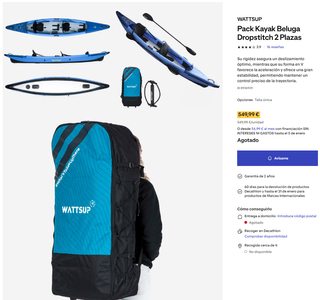 WATTSUP Pack Kayak Beluga 2 Plazas