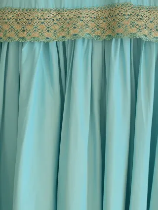 Vestido largo Azul Celeste tornasolado.