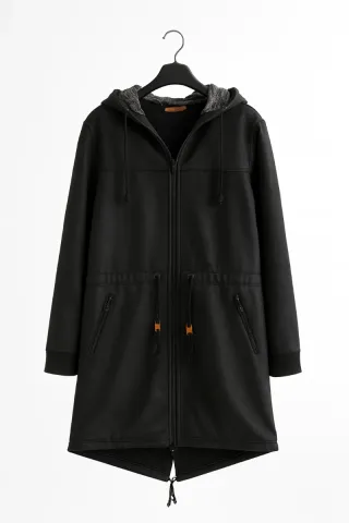 Streetwear d’inverno: parka nero Urba Boy taglia L