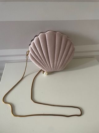 Bolso fiesta rosa concha y perla