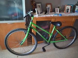 Bicicleta de montaña verde rueda de 26 18 velocida