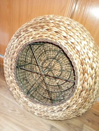 Puff redondo mimbre Ikea Alseda