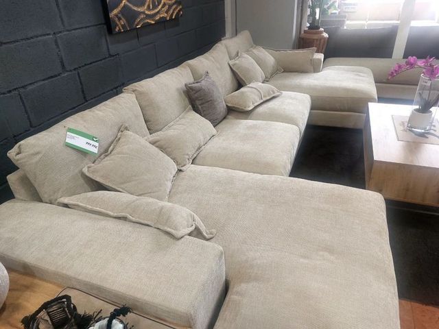 ELEGANTE! Sofa rinconera Cama beige 365x160x160