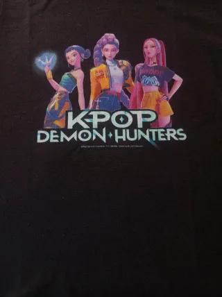 Camiseta XS Algodon Negra K-Pop Demon Hunters