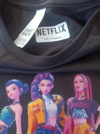 Camiseta XS Algodon Negra K-Pop Demon Hunters