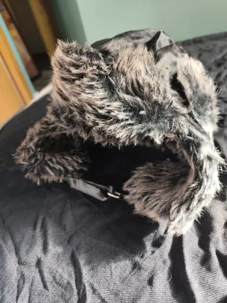 Gorro Aviador Hello Kitty Negro Peludo