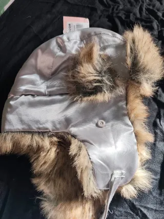 Gorro Aviador Hello Kitty Negro Peludo