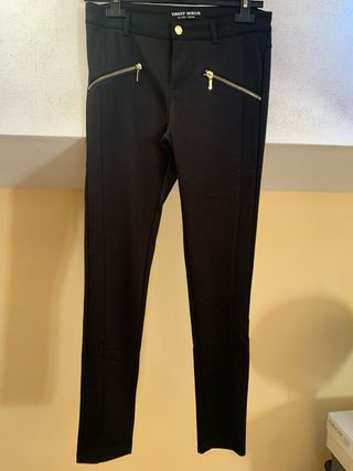 Pantaloni Tally Weijl neri zip oro tg. 38
