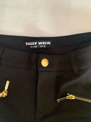 Pantaloni Tally Weijl neri zip oro tg. 38
