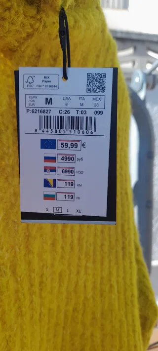 Jersey de punto amarillo mujer.