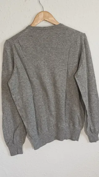 Jersey Zara Gris Cuello Redondo