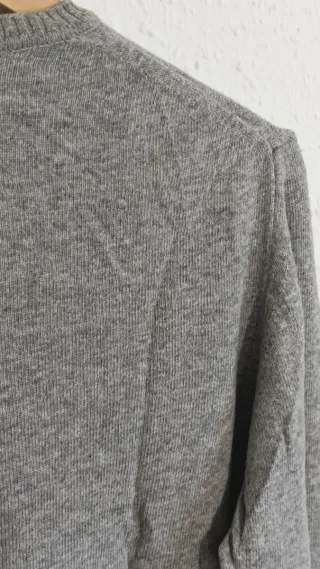 Jersey Zara Gris Cuello Redondo