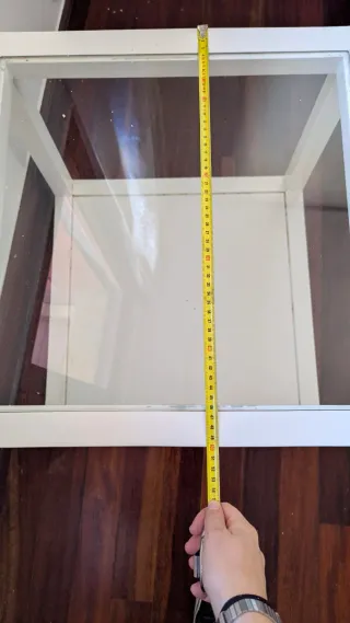 Mesita auxiliar cristal y madera