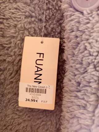 Bata polar azul con capucha talla L