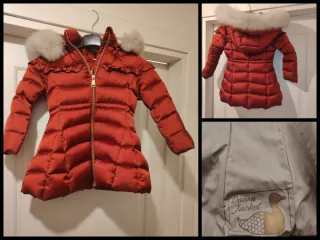 Piumino rosso Baby A. bambina 2/3 anni d'oca