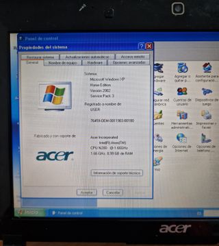 Portátil Acer Aspire One Negro/Plateado
