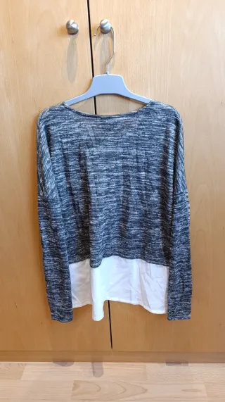 Camiseta VILA bicolor gris y blanca