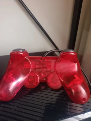 Mando DualShock 2 Rojo Transparente PS2