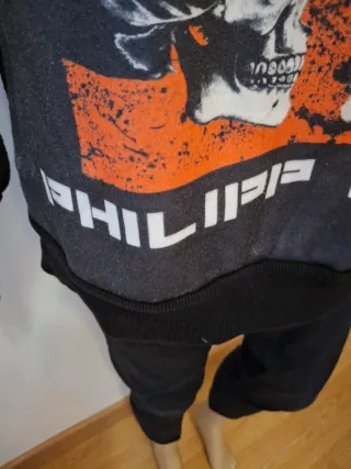 Sudadera Philipp Plein Calaveras Naranja Negra
