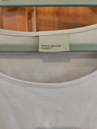 Blusa larga manga 3/4 beige