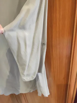 Blusa larga manga 3/4 beige