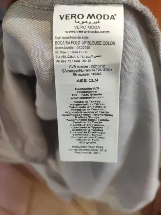 Blusa larga manga 3/4 beige