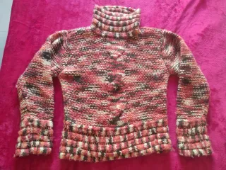 Jersey grueso cuello alto multicolor