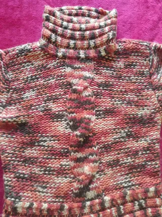 Jersey grueso cuello alto multicolor