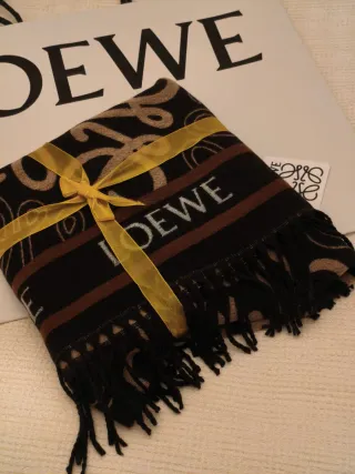 Bufanda Cachemira Negra y Beige Mujer.