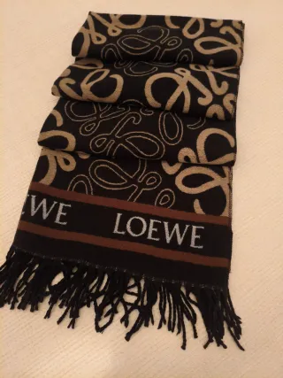 Bufanda Cachemira Negra y Beige Mujer.