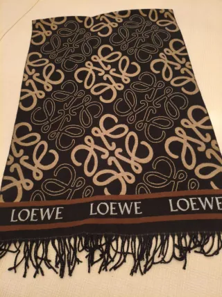 Bufanda Cachemira Negra y Beige Mujer.