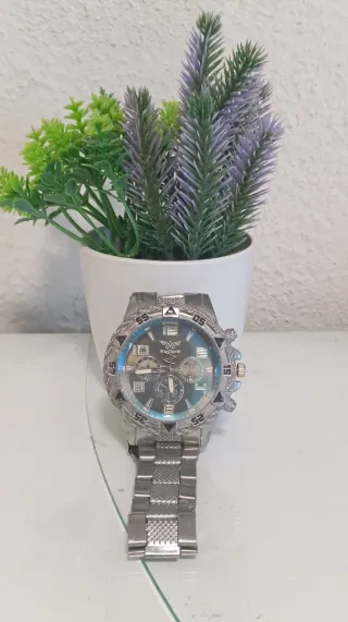 Reloj Invicta Cronógrafo Plata y Azul