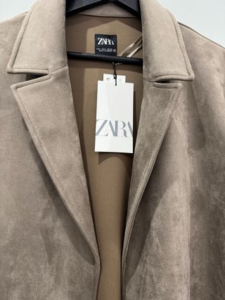 Abrigo Zara Mujer Beige/Marrón Talla L