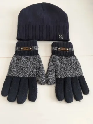 Set cappello e guanti da uomo marinaio