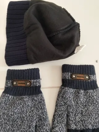 Set cappello e guanti da uomo marinaio