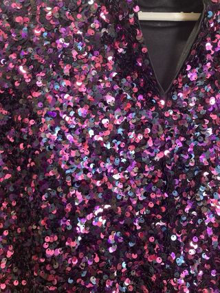 Vestido lentejuelas Zara morado rosa Talla M