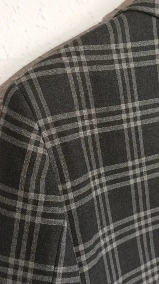 ASOS Blazer Cuadros Negro Gris