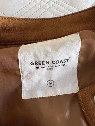 Chaqueta efecto ante marrón talla M Green Coast