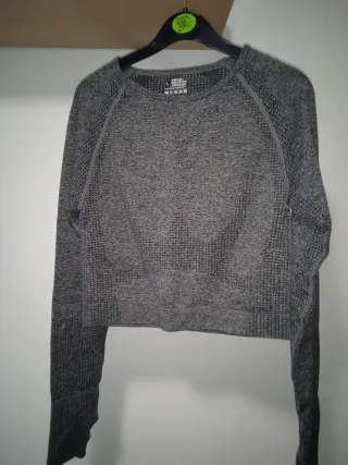 Camiseta deportiva gris manga larga Talla L